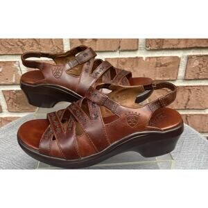 Women's Ariat Brown Leather Strap Sandals Size 8B